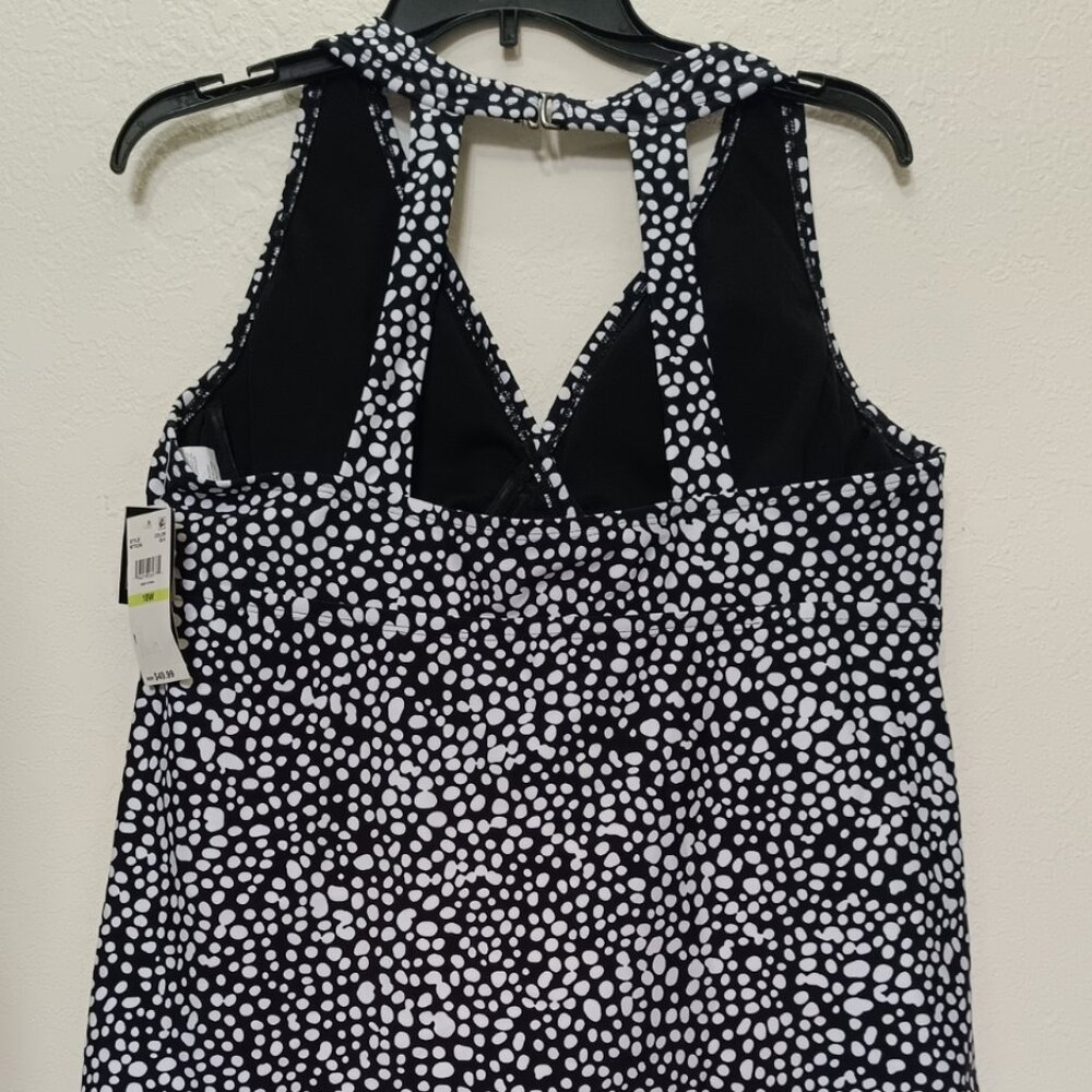Island Escape Plus Size Printed H-Back Tanki Black 18W - Picture 4 of 5